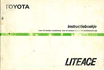 1988 TOYOTA LITEACE INSTRUCTIEBOEKJE HANDLEIDING NEDERLANDS, Verzenden
