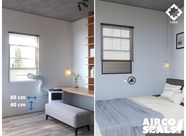 Airco Raamafdichting Mobiele Airco Voor Schuifraam – Met Hor, Witgoed en Apparatuur, Airco's, Nieuw, Verzenden
