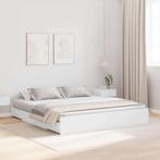 vidaXL Opbergbedframe met hoofdeinde Wit 180 x 200 cm, Huis en Inrichting, Slaapkamer | Bedden, Verzenden, Nieuw, Wit, Hout