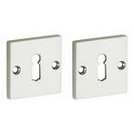 Set van twee sleutelplaatjes Bauhaus glans nikkel, Verzenden, Nieuw