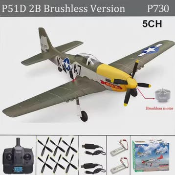 RC Vliegtuig P51D Mustang - 5 Kanaals, RTF, Borstelloos, Mak, Verzenden, Nieuw