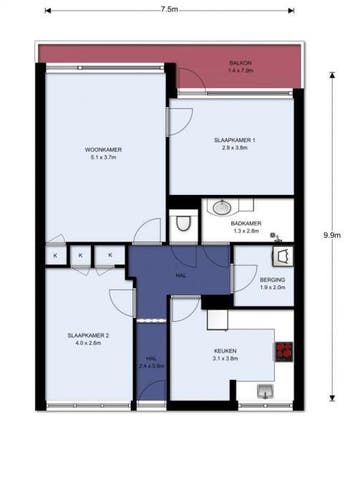Te Huur 3 Appartement Langswater In Amsterdam, Huizen en Kamers, Huizen te huur, Direct bij eigenaar, Appartement, Amsterdam, Amsterdam