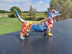 Beeld, street Art dachshund - 21 cm - polyresin