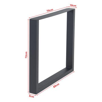 Stalen onderstel Makers set van 2 tafelpoot 72x70 cm zwart [, Verzenden, Nieuw