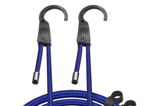 Verstelbare elastiek met haken - 1,5 meter - BLAUW - 8 mm, Auto diversen, Aanhangwagen-onderdelen, Nieuw, Ophalen of Verzenden