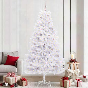 vidaXL Kunstmatige Inklapbare Kerstboom Wit 240 cm PVC en, Verzenden, Nieuw