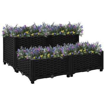 vidaXL Plantenbak verhoogd 80x80x38 cm polypropyleen, Tuin en Terras, Bloembakken en Plantenbakken, Kunststof, Verzenden, Nieuw