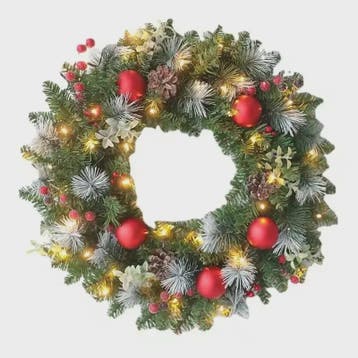 Kerstkrans met LED Verlichting - 20-60cm - Deurguirlande met, Verzenden, Nieuw