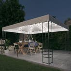 vidaXL Prieel met LED-lichtslinger 4x3x2,7 m wit, Tuin en Terras, Verzenden, Nieuw