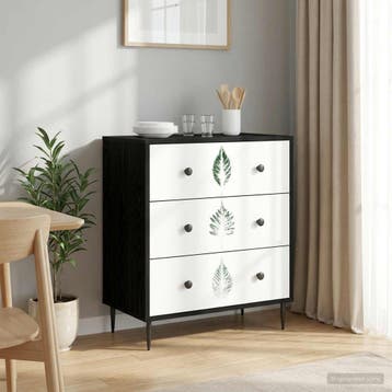 vidaXL Ladekast HANAU Groene bladerenprint 66 x 36,5 x 76 cm, Verzenden, Nieuw