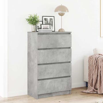 vidaXL Dressoir 60x35x98,5 cm bewerkt hout betongrijs, Verzenden, Nieuw, 50 tot 100 cm, 25 tot 50 cm