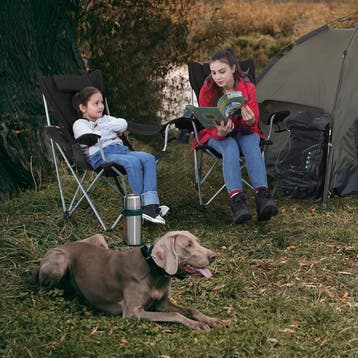 Inklapbare campingstoel met armleuningen hoofdsteun en, Caravans en Kamperen, Verzenden, Nieuw