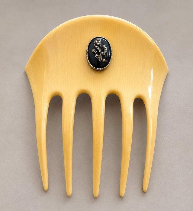 Kam - Zilver, celluloïde, Antiek en Kunst, Kunst | Designobjecten