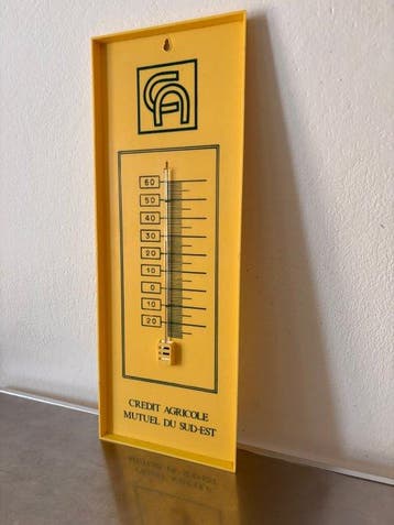 Credit Agricole - Thermometer - Plastic - 40 cm uit de jaren