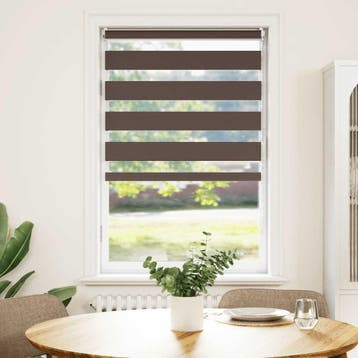 vidaXL Zebra rolgordijn 90,9 x 150 cm stofbreedte 86,7 cm, Huis en Inrichting, Verzenden, Nieuw, Bruin