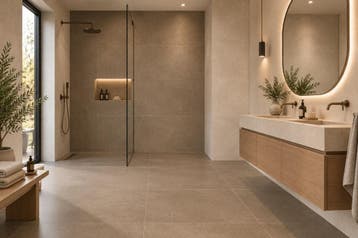 Betonlook Vloertegels 60x60 | Beige - Taupe - Flaminia, Doe-het-zelf en Verbouw, 60 cm of meer, Verzenden, Nieuw, 10 m² of meer