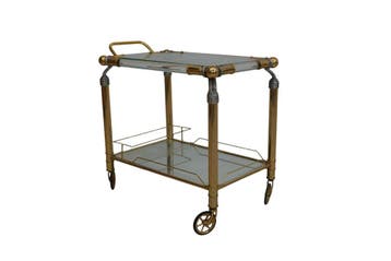 Vintage Hollywood Regency serveerwagen – messing en plexigla, Ophalen of Verzenden, Nieuw