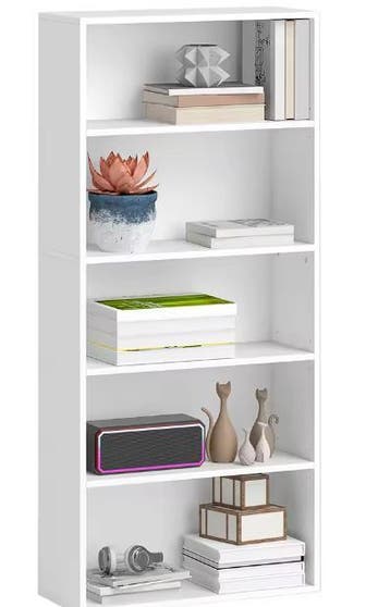 Witte Boekenkast met 5 Verstelbare Planken, Verzenden, Nieuw