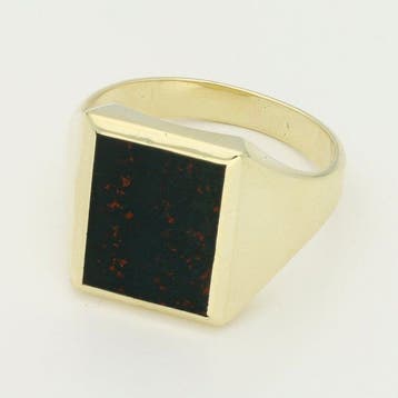 Ring - 14 karaat Geel goud - Heliotroop, Sieraden, Tassen en Uiterlijk, Nieuw