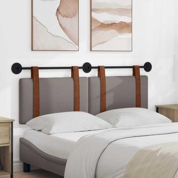 vidaXL Hangend hoofdbord Taupe Antiek PU, Verzenden, Nieuw, Overige materialen