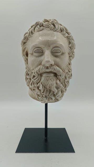 sculptuur, Testa di Marco Aurelio - 33 cm - marmerpoeder, Antiek en Kunst