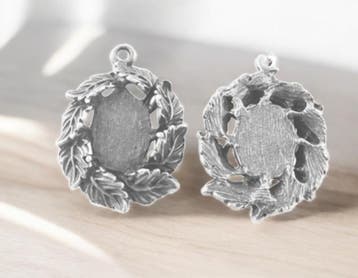 1 x Metalen Camée of Cabochon houder 36 x 26 x 5 mm Binne.., Ophalen of Verzenden, Nieuw, Overige typen