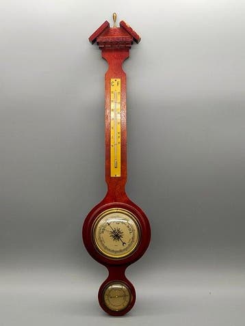 Antikes Barometer mit Thermometer und Hygrometer – Holz