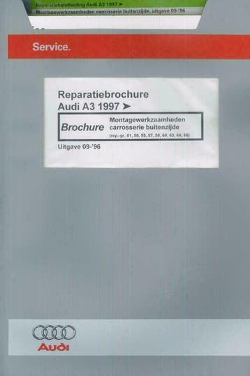 1997 Audi A3 Reparatiebrochure, Verzenden