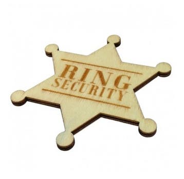 2-delige set met jute ringkussen en houten ringsecurity badg, Hobby en Vrije tijd, Feestartikelen, Verzenden, Nieuw, Versiering