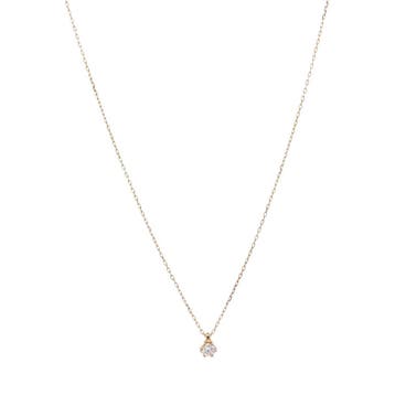 Gouden solitair collier met diamant 14 krt, Verzenden, Zo goed als nieuw, Goud, Met hanger