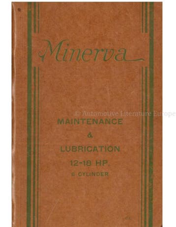 1927 MINERVA 12-18HP INSTRUCTIEBOEKJE ENGELS