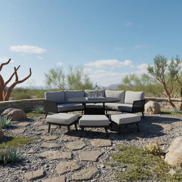 Primitivo hoek loungeset 2 delig antraciet aluminium, Tuin en Terras, Ophalen of Verzenden, Nieuw, Aluminium