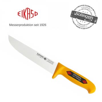 Eikaso Solingen Slagersmes met Stijf Lemmet 23 cm – Geel.., Ophalen of Verzenden, Nieuw, Rvs of Chroom
