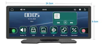 10.26 Inch CarPlay Scherm – Android Auto Bluetooth Navigatie, Verzenden, Nieuw