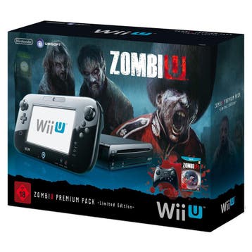 Nintendo Wii U Premium Console incl. Gamepad - Zwart + Zombi, Verzenden, Zo goed als nieuw