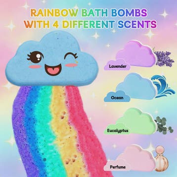 Regenboog Badbommen Set voor Kinderen - Handgemaakt, 4 Stuks, Verzenden, Nieuw