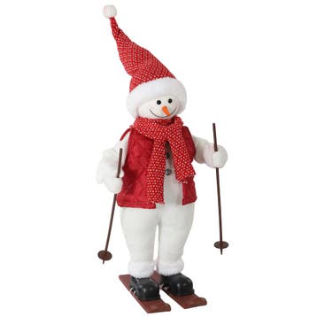 Zingende Skiënde Kerstman, 65 Cm, Geanimeerde Kerstfiguur Me, Verzenden, Nieuw
