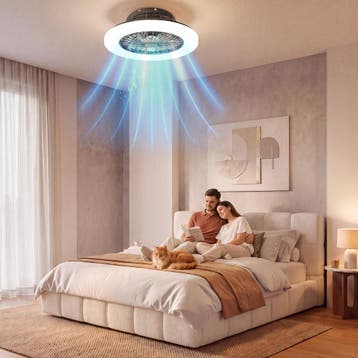 Plafondlamp met ventilator Storm, dimbaar, achteruitloop, Verzenden, Nieuw