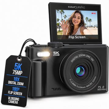 Strex Digitale Camera 5K 75MP - Fototoestel - Compactcamera, Verzenden, Nieuw