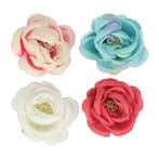 Haarspeld Duckklem 5cm – Haarbloem Roos – Roze Wit Blauw –, Nieuw
