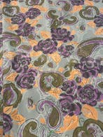 Prachtige bloemige stof in wax-stijl, Made in Italy -