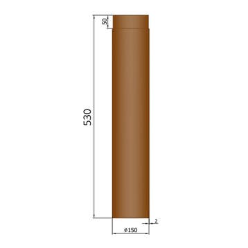 Kachelpijp - 50cm - Voor Cosy, Stoke en Sunset - Cortenstaal, Verzenden, Nieuw