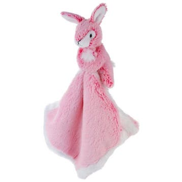Roze konijn/haas knuffeldoekje - pluche - 25 cm, Verzenden, Nieuw