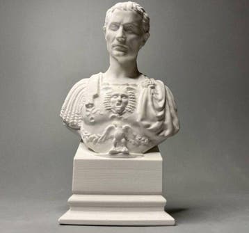 Figuur - Roman style male bust on plinth - Gips