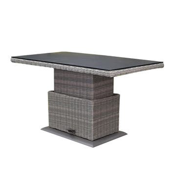 Miami–Florida lounge-diningtafel 140x85xH47-71 cm in hoogte, Ophalen of Verzenden, Nieuw, Wicker