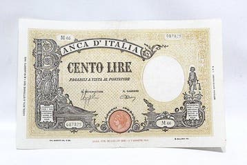 Italië. - 100 Lire - 08/10/1943 - Gigante BI 24A (Zonder, Postzegels en Munten