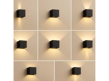 Veiling - 6x Wandlamp – Tweezijdige LED – Kubus – 2 x, Nieuw