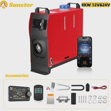 8KW Diesel Luchtverwarmer 12V/24V - All-in-One Parkeerverwar, Verzenden, Nieuw