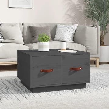 vidaXL Salontafel 60x53x35 cm massief grenenhout grijs, Huis en Inrichting, Tafels | Salontafels, 50 tot 100 cm, Verzenden, Nieuw