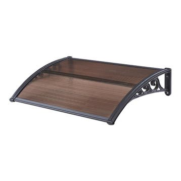 [en.casa] Deurluifel Mellerud afdak 100x60 cm zwart en bruin, Verzenden, Nieuw
